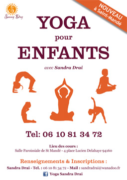 flyer pour des cours de yoga pour enfants