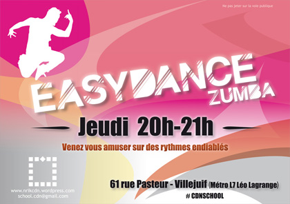 face recto du Flyer pour des cours de danse hip hop