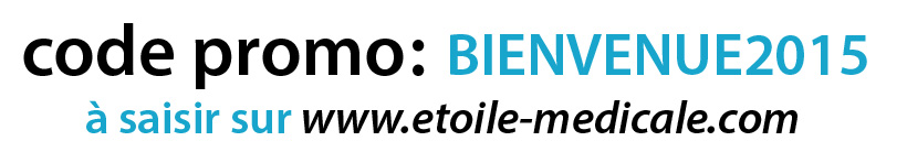 code promo BIENVENU2015 à saisir sur www.etoile-medicale.com
