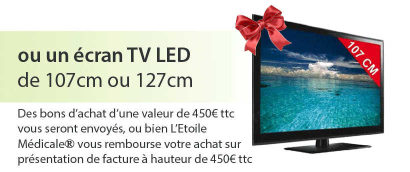 ou un écran TV LED, de 107cm ou 127cm